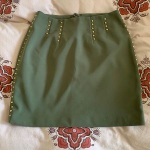 H&M Military Green Mini Skirt w/ Gold Studs